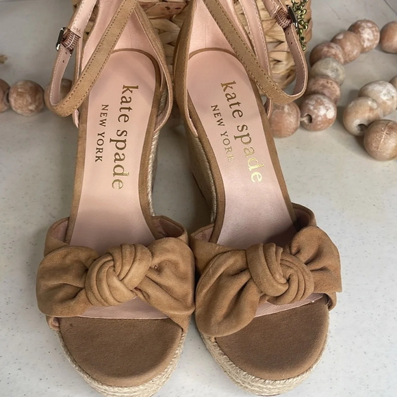 Kate Spade New York Tianna Platform Wedges Sz 9.5 Medium Biscotti - Picture 6 of 12